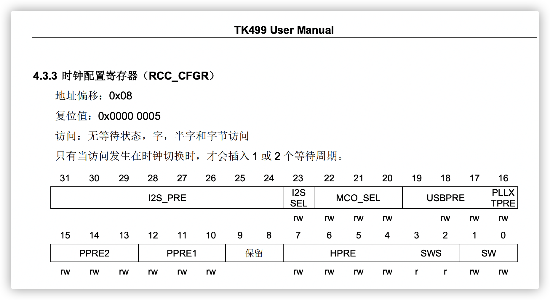 tk499 rcc cfgr
