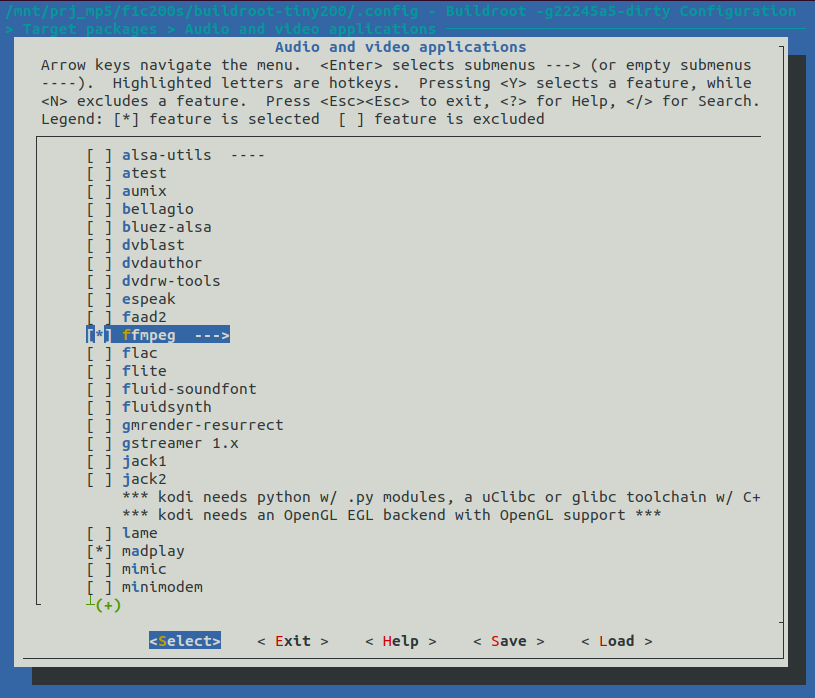 menuconfig_ffmpeg
